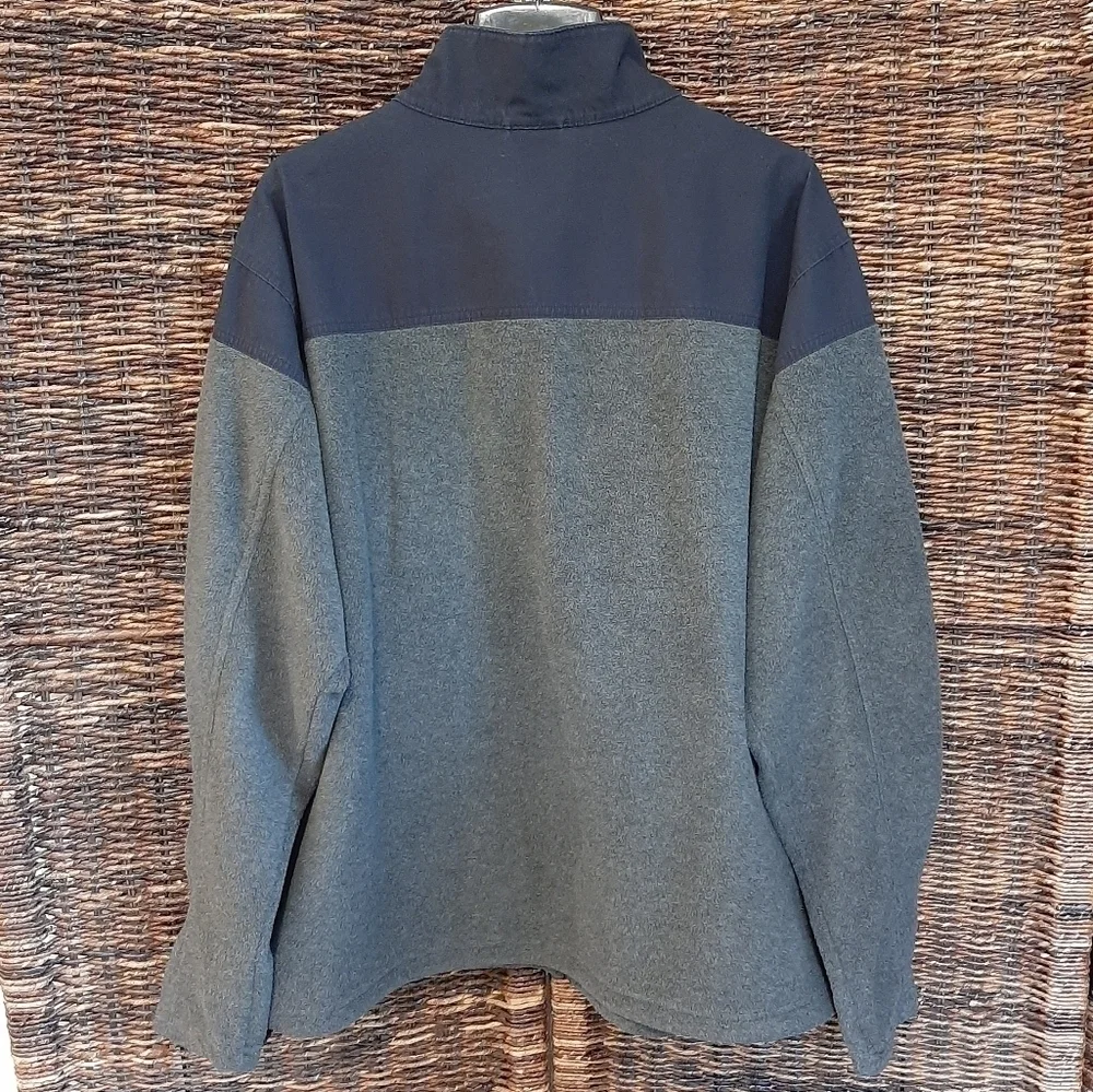 Columbia Steens Mountain Zip Up Fleece Colorblock Jacket XXL Grey Blue Shacket